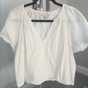 a new day White Textured Blouse